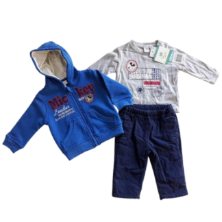 Sun City chlapecká mikina ,tričko a kalhoty/set Mickey Mouse modré