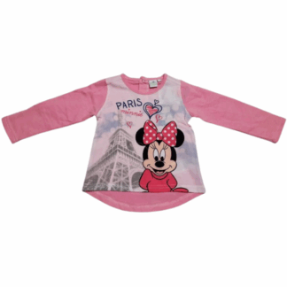 Tričko dívčí  s dlouhým rukávem Minnie sv. růžové
