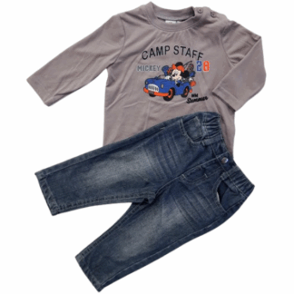 Kojenecké tričko s kalhotami Mickey Mouse šedé