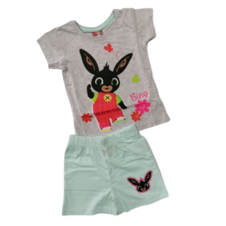 Dívčí letní set/pyžamo Bing šedá/mentol