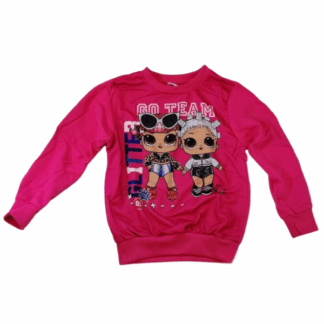Dívčí mikina dorost LOL Glitter tm. růžová