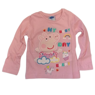 Dívčí tričko dl. rukáv Peppa Pig/Pepina sv. růžová