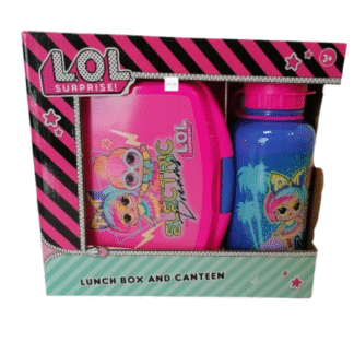 Dívčí svačinový set láhev modrá+box LOL