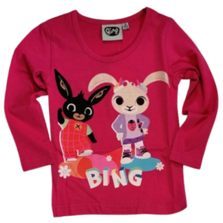 Dívčí tričko dl.rukáv Bing tm.růžové