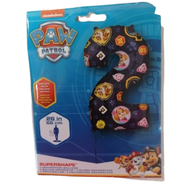 Foliový balónek Dvojka Tlapková patrola 66cm