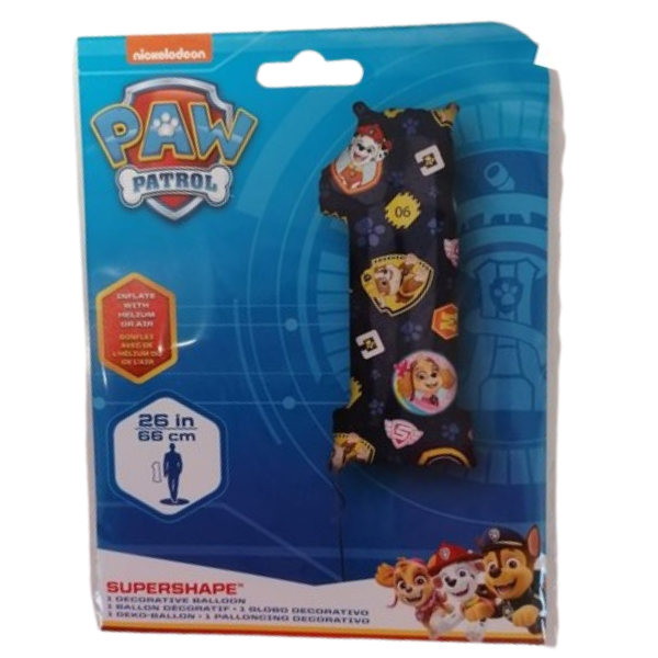 Foliový balónek Jednička Tlapková patrola 66cm