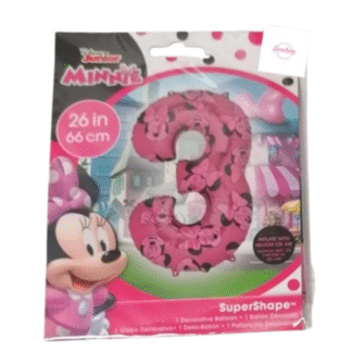 Foliový balónek Trojka Minnie 66cm