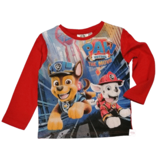 Chlapecké tričko dl.rukáv Tlapková patrola červené