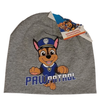 Dětská čepice jaro/podzim Tlapková patrola šedá