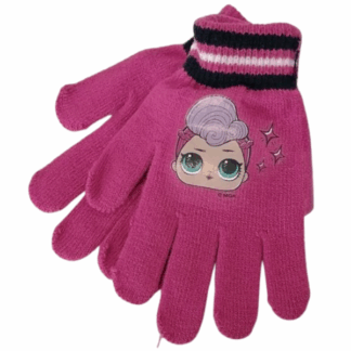 Dívčí pletené prstové rukavice LOL fialové