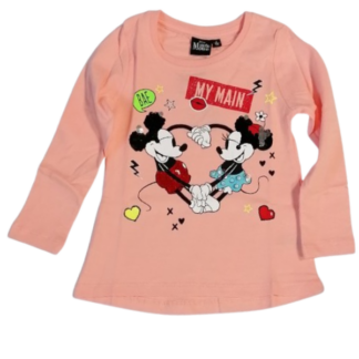 Dívčí tričko dl.rukáv Minnie broskvové