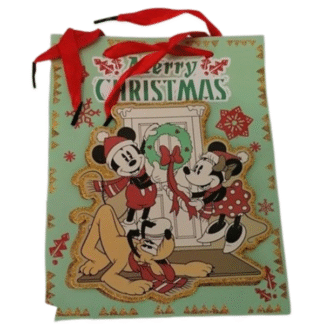 Papírová vánoční dárková taška Mickey a Minnie