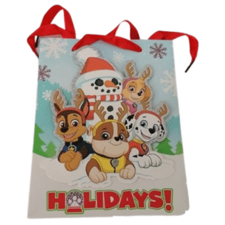 Papírová vánoční dárková taška Tlapková patrola