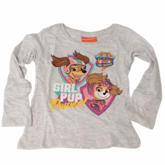 Dívčí tričko dl. rukáv Tlapková patrola GIRL šedé