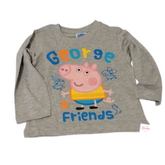 Chlapecké tričko dl. rukáv Peppa Pig šedé