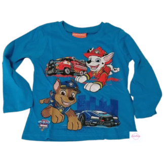 Dětské tričko s dl. rukávem Tlapková patrola modré