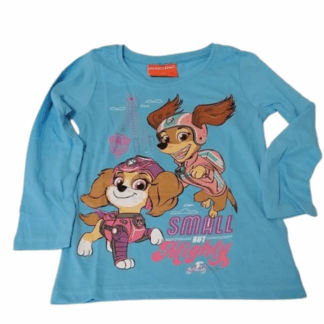 Dívčí tričko dl. rukáv Tlapková patrola modré