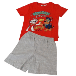 Chlapecký letní set/pyžamo Tlapková patrola červ.