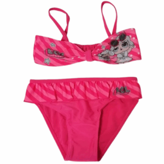 Dívčí dvojdílné plavky LOL tmavě růžové
