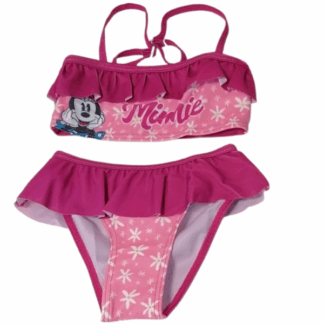 Dívčí dvojdílné plavky Minnie tm. růžové