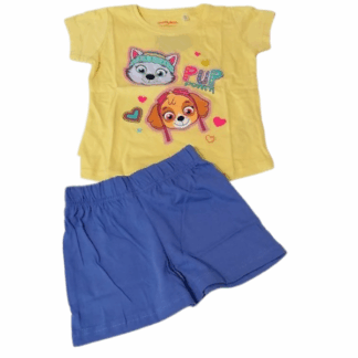 Dívčí letní set/pyžamo Tlapková patrola PUP žl.