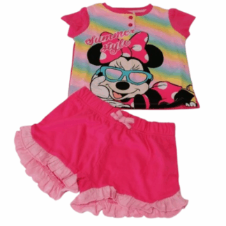 Dívčí letní pyžamo Minnie tm.růžové