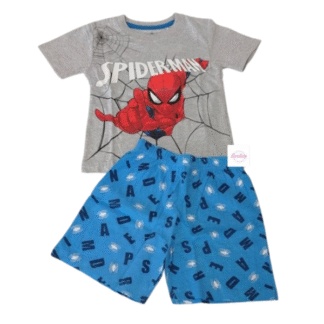 Chlapecké letní pyžamo Spiderman šedomodré