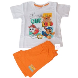 Dětský letní set/pyžamo Tlapková patrola oranž.