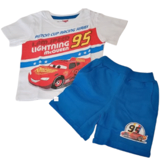 Chlapecký letní set Cars bílomodrý