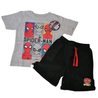 Chlapecký letní set Spiderman šedý