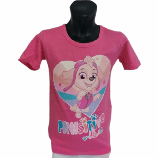 Dívčí tričko Tlapková patrola Skye tm.růžové