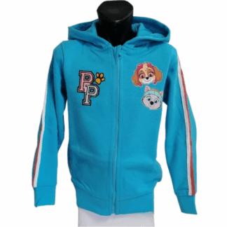 Dívčí mikina s kapucí Tlapková patrola modrá