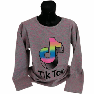 Dívčí tričko dl.rukáv TIK TOK šedé