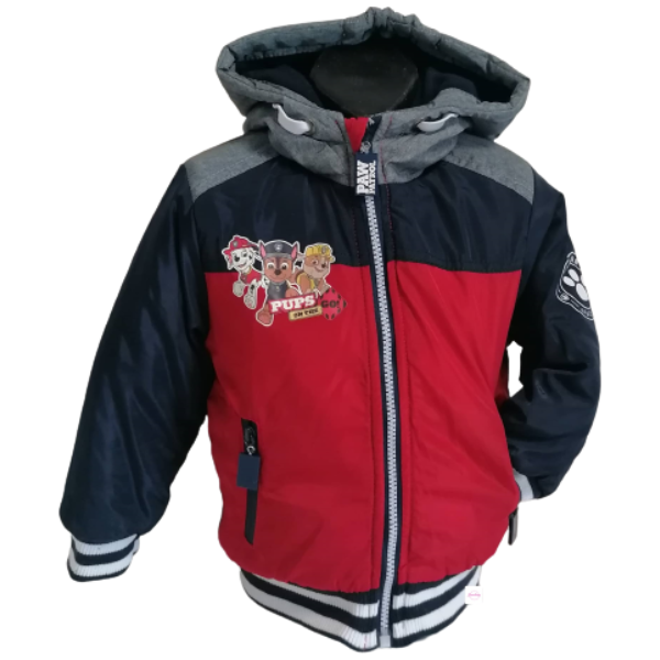 Chlapecká zimní bunda Tlapková patrola červená