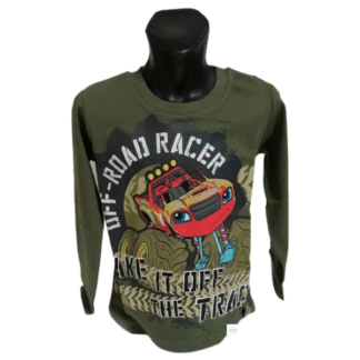 Chlapecké tričko dl.rukáv Plamínek a čtyřkoláci  zelené