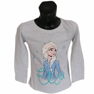 Dívčí tričko dl. rukáv Frozen Elsa šedé