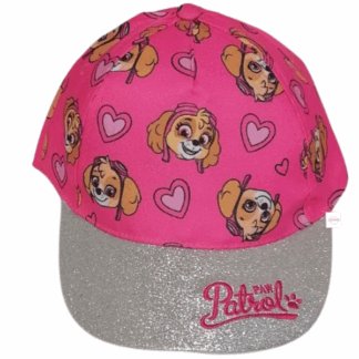Dívčí kšiltovka Tlapková patrola glitter růžová
