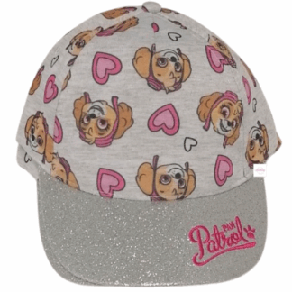 Dívčí kšiltovka Tlapková patrola glitter šedá