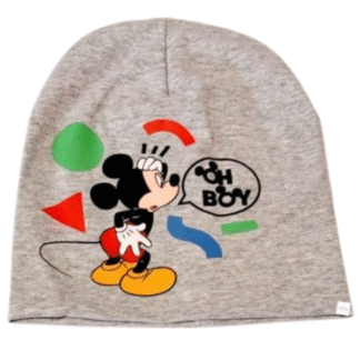 Dětská čepice jaro/podzim Mickey Mouse šedá
