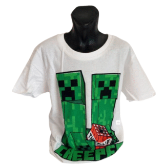 Dětské tričko Minecraft Creeper bílé