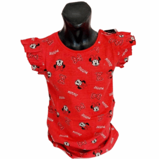 Dívčí letní noční košile Minnie červená