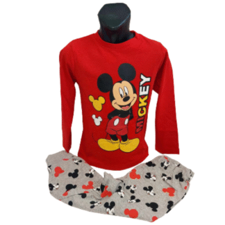 Chlapecké pyžamo dl.rukáv Mickey červenošedé