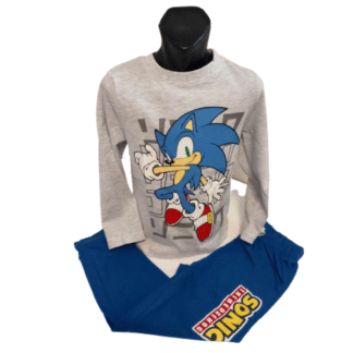 Dětské pyžamo dl.rukáv Sonic šedomodré