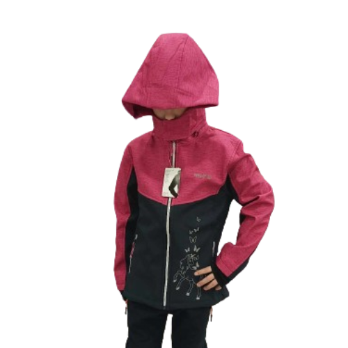 Dívčí softshellová bunda WOLF růžovočerná - Obrázek 3