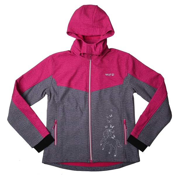 Dívčí softshellová bunda WOLF růžovošedá - Obrázek 4