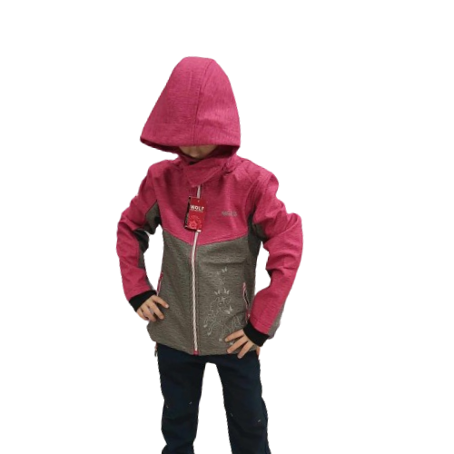 Dívčí softshellová bunda WOLF růžovošedá - Obrázek 3