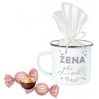 Plechový hrnek s pralinkami ŽENA