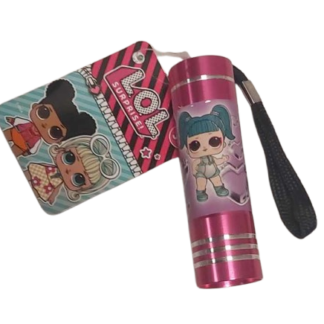 LED baterka hliník LOL růžová