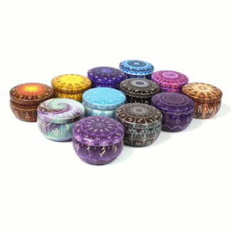 Plechové dózy na svíčky zvěrokruh 12ks