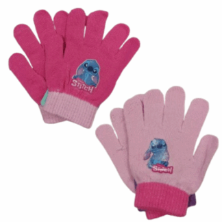 Dívčí prstové rukavice Stitch růžové